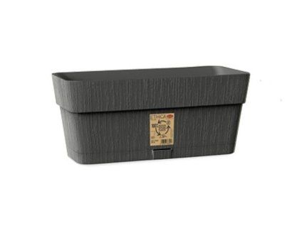 truhlík  30cm ETHICA grafit+miska, š13,v12cm, plast