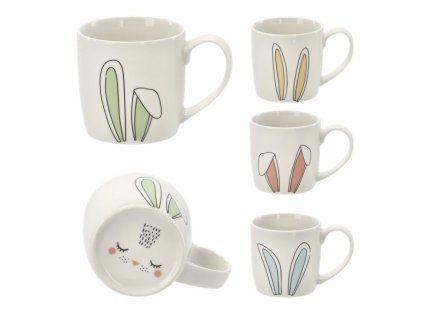 hrnek 270ml, dekor UŠI ZAJÍCE, porcelán