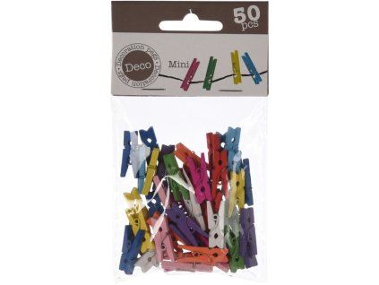 kolíčky 50ks MINI, 2,5x0,8x0,3cm,barevné,dřevěné