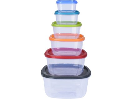 box-sada 6ks, (0,2/0,4/0,7/1,2/2/3,3l), barevný, plast
