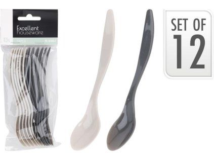 lžíce 14cm káva, sada 12ks, 2barvy, plast
