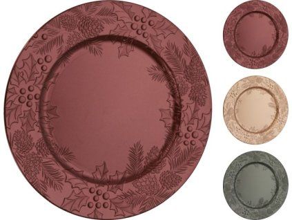 podnos d33cm, VÁNOČNÍ, plast,  mix barev