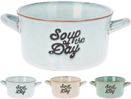 miska 500ml, SOUP, 2ucha, polév., mix barev, kamenina