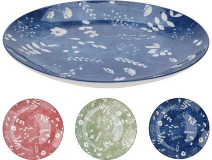 talíř d19cm dezertní, KVÍTÍ, mix barev, porcelán