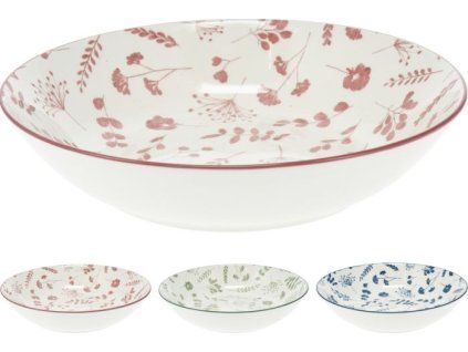 talíř d20cm hluboký, KVÍTÍ, mix barev, porcelán