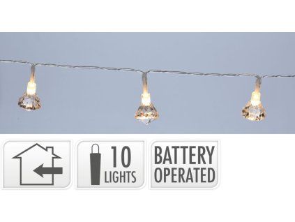 řetěz  100 cm , LED, DIAMANTY, na baterie