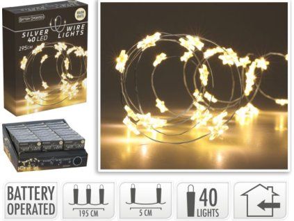 řetěz 195cm, 40LED, vnitřní, teplá bílá
