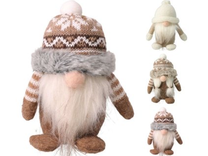 SKŘÍTEK 13cm, stojící, textil, mix druhů, dek.