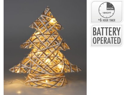 stromeček 30cm, béžový, vánoční, LED osv.