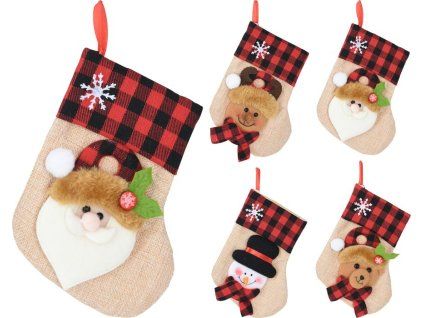 ponožka 16cm mikulášská, 4druhy, látka