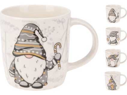 hrnek 370ml, SKŘÍTEK, vánoční, 4dekory, porcelán