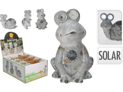 svítilna solární 3DRUHY, ZVÍŘÁTKA šedá, polystone