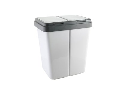 koš odp.2x23l DUO, hran., výklop, granit, plast