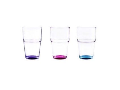 sklen. 350ml, 1ks, BAREVNÉ dno, voda