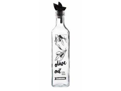 láhev 0,50l OLIVE OIL, čtverc.sklo, nálevka plast