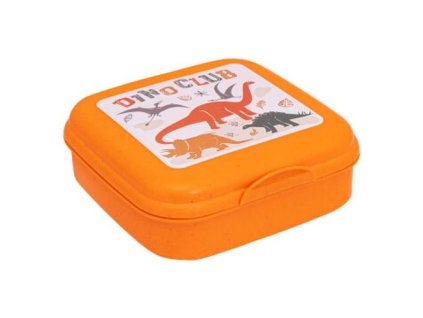 box 14,5x14,5x5cm, svačina, oranž. DINO CLUB, dětský,