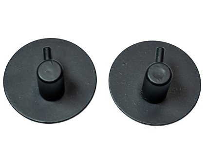 háček- 2ks-KULATÝ-ČERNÝ d5cm kov, samolep.