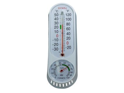 teploměr + vlhkoměr 22x6,5cm, -20°C+50°C, plast