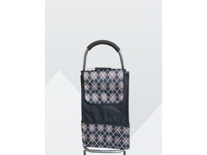 taška s kol., KOSOČTVERCE, (24kg), před.kapsa-zip, textil