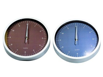 hodiny d25cm, Bílá (HA19-6), sklo+rámeček