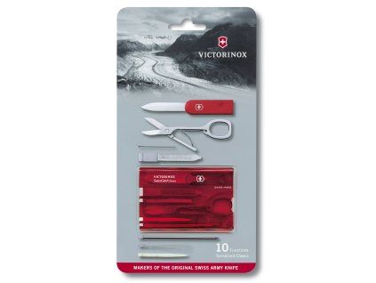 Karta Swiss Card Nailcare, červená transparentní, blister