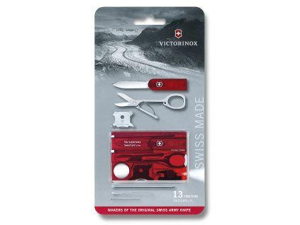 Karta Swiss Card Lite, červená transparentní, blister