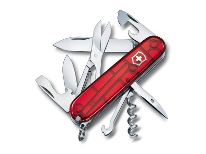 Kapesní nůž CLIMBER, 91 mm, červený transparentní, blister