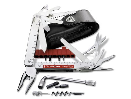 Kleště SWISS TOOL X PLUS, s ráčnou, stříbrné, nylonové pouzdro