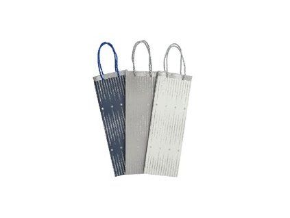 taška na láhev, vánoční hvězdičky jemné, 3barvy, 35x12x9, papír