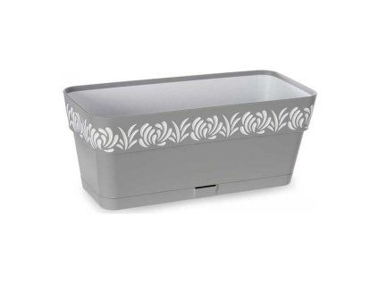 truhlík  30cm GAIA kam.šedý/bílý+miska, š13,v12cm, plast