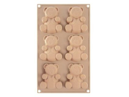 forma MEDVÍDCI silikon-6, 30,3x17,8x2cm, béžová
