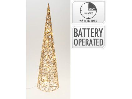 kužel 60cm, zlatý vánoční, LED osv. CHAMPANGE