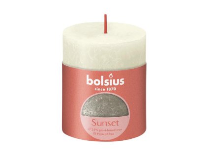 SVÍČKA RUSTIK 80/68 SOFT PEARL/CHAMPAGNE