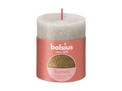SVÍČKA RUSTIK 80/68 PÍSEK ŠEDÁ/ZLATÁ