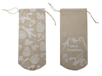 Látkový dárkový pytlík 30x10cm Merry Christmas