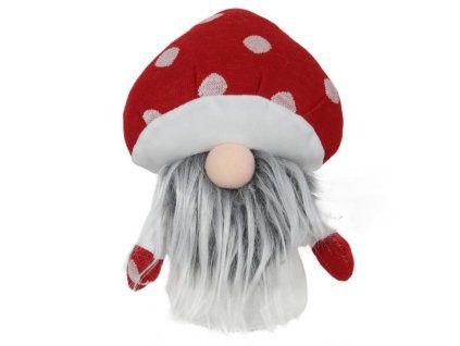 Plyšová figurka vánoční skřítek muchomůrka 20cm