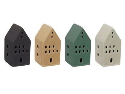Vánoční dekorace LED domeček 10cm MIX barev