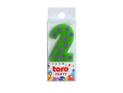 Dortová svíčka číslice "2" TORO zapichovací 4,5cm