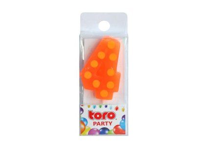 Dortová svíčka číslice "4" TORO zapichovací 4,5cm