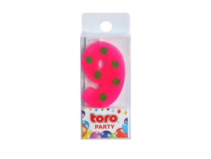 Dortová svíčka číslice "9" TORO zapichovací 4,5cm