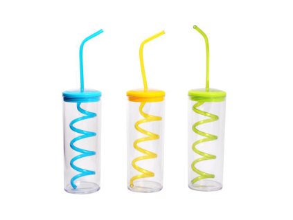 Plastový kelímek s brčkem TORO 300ml