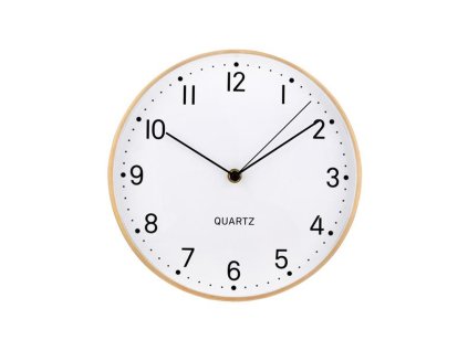 NÁSTĚNNÉ HODINY KULATÉ, PRŮM. 24,8CM, ZLATÝ RÁM