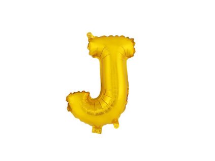 BALÓNEK PÍSMENKO "J", VEL.: CCA 30CM, MATNĚ ZLATÁ