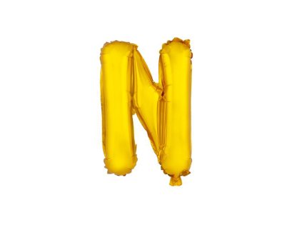 BALÓNEK PÍSMENKO "N", VEL.: CCA 30CM, MATNĚ ZLATÁ