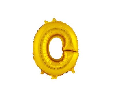 BALÓNEK PÍSMENKO "O", VEL.: CCA 30CM, MATNĚ ZLATÁ