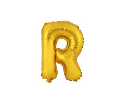 BALÓNEK PÍSMENKO "R", VEL.: CCA 30CM, MATNĚ ZLATÁ