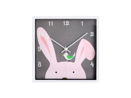 Nástěnné hodiny TORO 24x24cm pes, králík