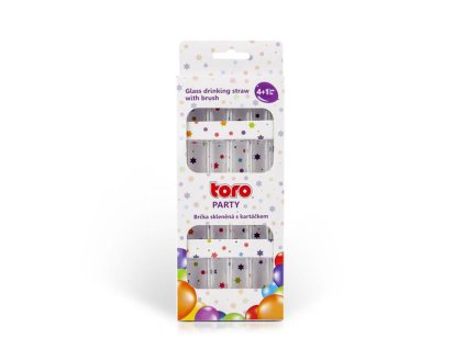 Skleněná brčka s kartáčkem TORO 4+1
