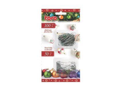 Kovové háčky na vánoční ozdoby TORO 150ks