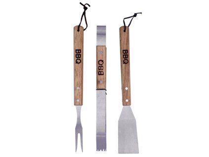 NÁČINÍ GRILOVACÍ BBQ SET 3KS DŘEVĚNÁ RUKOJEŤ